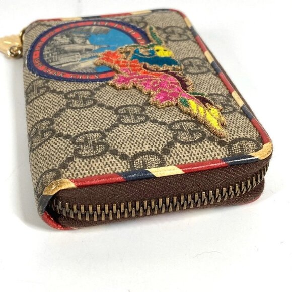 GUCCI 473911 GG Supreme Courier Patch Business Card Case Coin Wallet coin purse - Picture 3 of 9